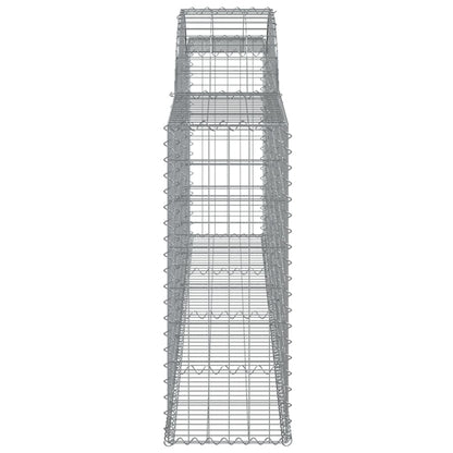 Graceful Arcs: Pair of Galvanized Iron Arched Gabion Baskets