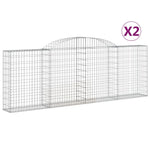 Elegance in Geometry: Set of 2 Galvanized Iron Arched Gabion Baskets