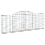 Elegance in Geometry: Set of 2 Galvanized Iron Arched Gabion Baskets