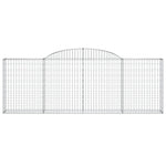 Elegance in Geometry: Set of 2 Galvanized Iron Arched Gabion Baskets