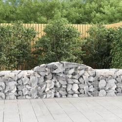 Galvanised Arched Gabion Baskets: A Duo of Elegance