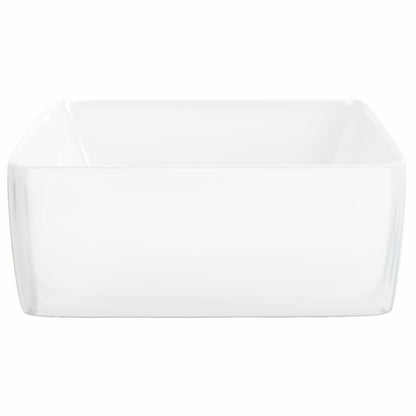 Ethereal Elegance: Rectangular White Ceramic Wash Basin