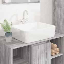 Ethereal Elegance: Rectangular White Ceramic Wash Basin