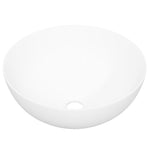 Whimsical Waves: Round White Ceramic Wash Basin