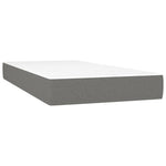 Dark Grey Fabric Box Spring Bed with Pocket Spring Mattress King Single Size