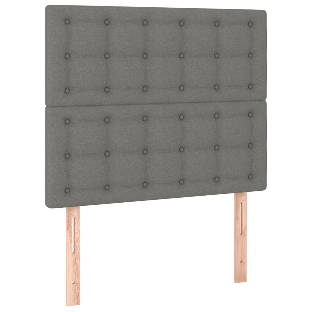 Dark Grey King Single Box Spring Bed with Fabric Mattress Pocket Spring Support