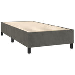 Dark Grey King Single Box Spring Bed with Velvet Mattress Pocket Spring Support