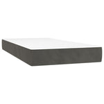 Dark Grey King Single Box Spring Bed with Velvet Mattress Pocket Spring Support