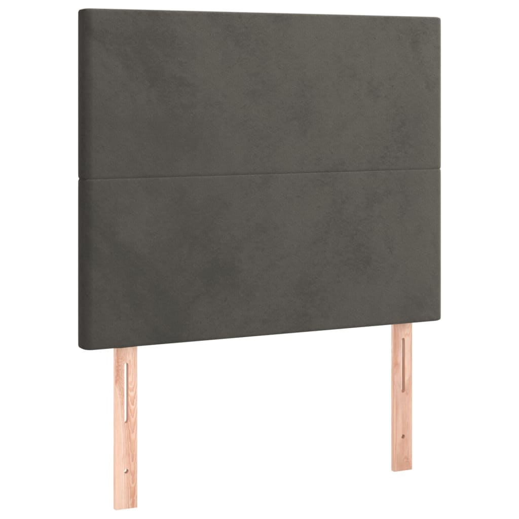 Dark Grey King Single Box Spring Bed with Velvet Mattress Pocket Spring Support