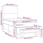 Dark Grey King Single Box Spring Bed with Velvet Mattress Pocket Spring Support