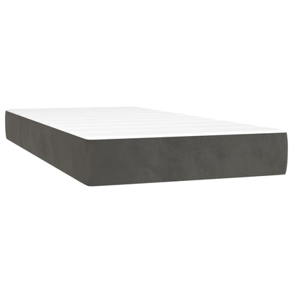 Dark Grey Velvet Box Spring Bed Pocket Spring Mattress King Single with Topper