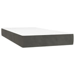 Dark Grey Velvet Box Spring Bed Pocket Spring Mattress King Single with Topper