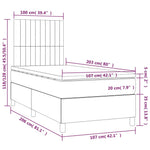 Dark Grey Box Spring Bed with LED Fabric Mattress King Single Adjustable Headboard