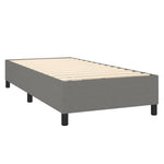 Dark Grey  Box Spring Bed with LED Pocket Spring Velvet Mattress King Single