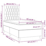 Dark Grey  Box Spring Bed with LED Pocket Spring Velvet Mattress King Single