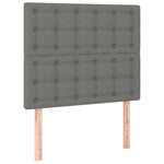 Dark Grey Box Spring Bed with LED Fabric Pocket Spring Mattress King Single