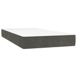 Dark Grey King Single Box Spring Bed with Velvet Pocket Spring Mattress and LED Lights