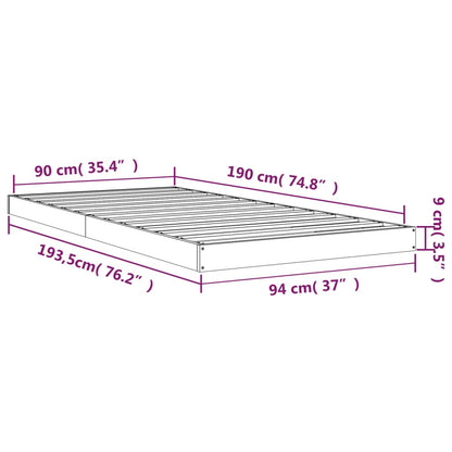 Single Pine Bed Frame Solid Wood 90x190cm | HomeAndLiving