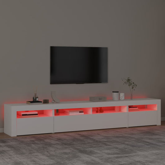 TV Cabinet LED Lights 240cm Entertainment Unit | HomeAndLiving