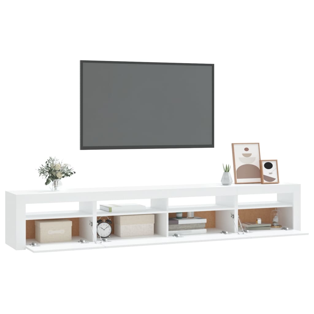 TV Cabinet LED Lights 240cm Entertainment Unit | HomeAndLiving