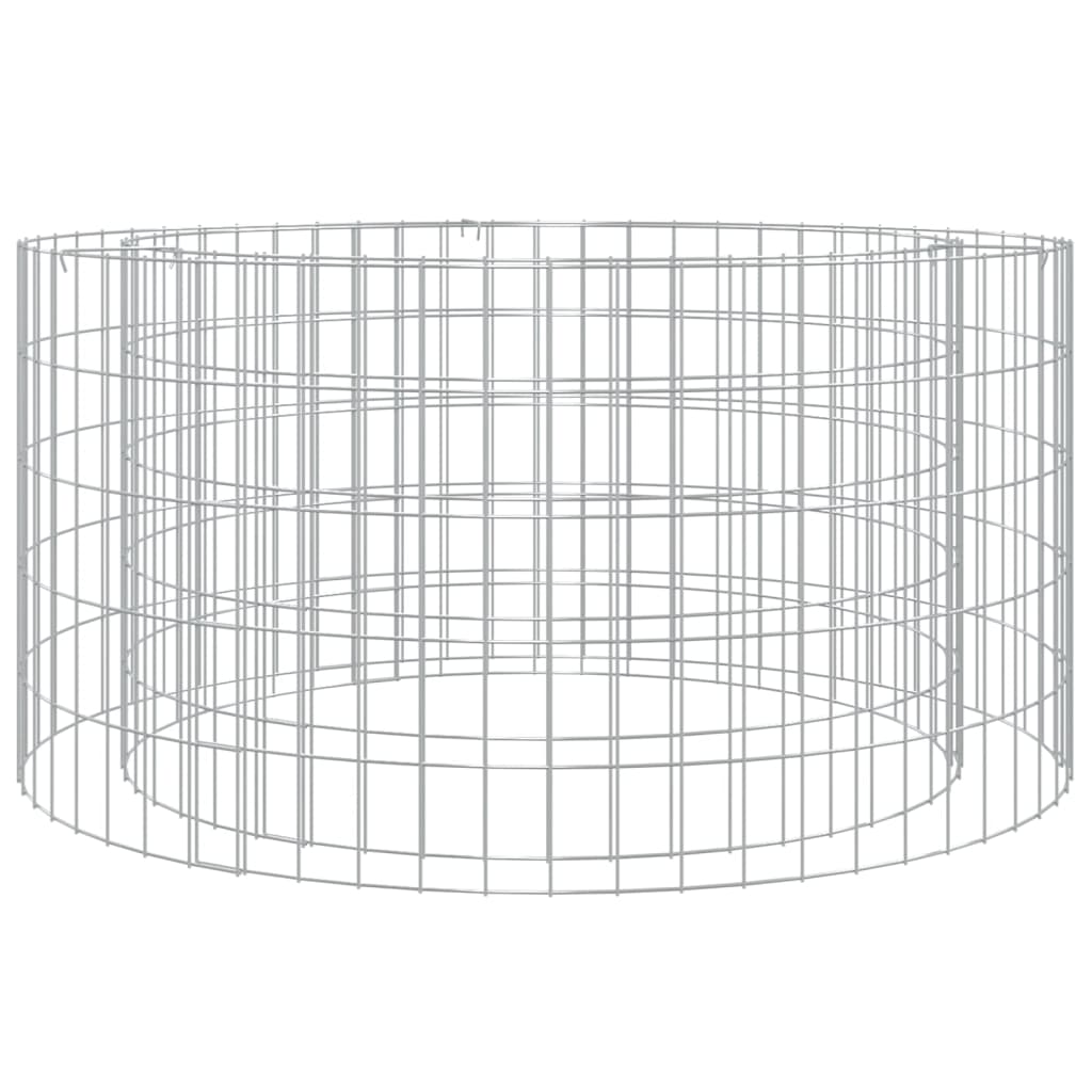 Gabion Fire Pit Round 100cm Galvanised | HomeAndLiving
