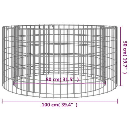 Gabion Fire Pit Round 100cm Galvanised | HomeAndLiving