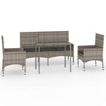 Durable 4 Piece Garden Lounge Set Home Decor Accent Urban Style