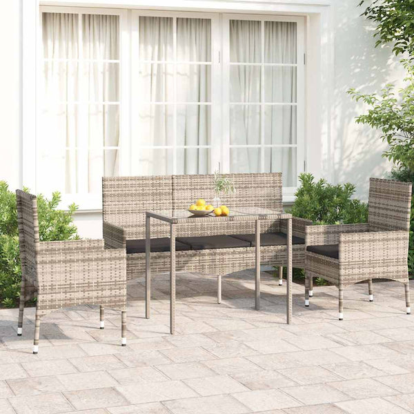  Durable 4 Piece Garden Lounge Set Home Decor Accent Urban Style