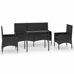 Space Saving 4 Piece Garden Lounge Set Home Decor Accent Evening