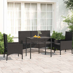 Space Saving 4 Piece Garden Lounge Set Home Decor Accent Evening 