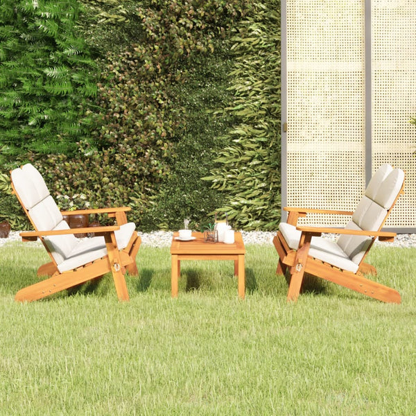  3-Piece Adirondack Garden Lounge in Solid Acacia