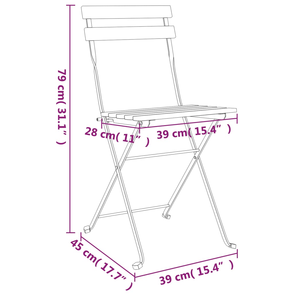 Decorative Folding Bistro Chairs 8 pcs Home Use Modern Living 