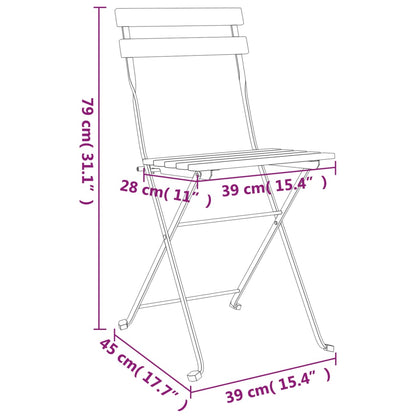 Decorative Folding Bistro Chairs 8 pcs Home Use Modern Living 