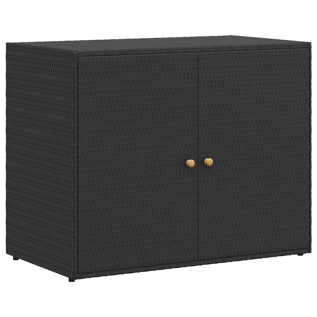 Poly Rattan Garden Storage Cabinet Black | HomeAndLiving