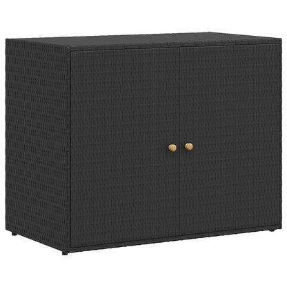 Poly Rattan Garden Storage Cabinet Black | HomeAndLiving