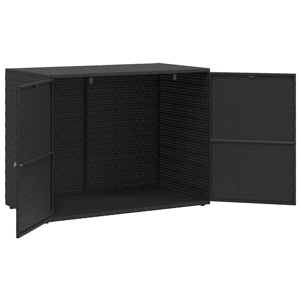 Poly Rattan Garden Storage Cabinet Black | HomeAndLiving
