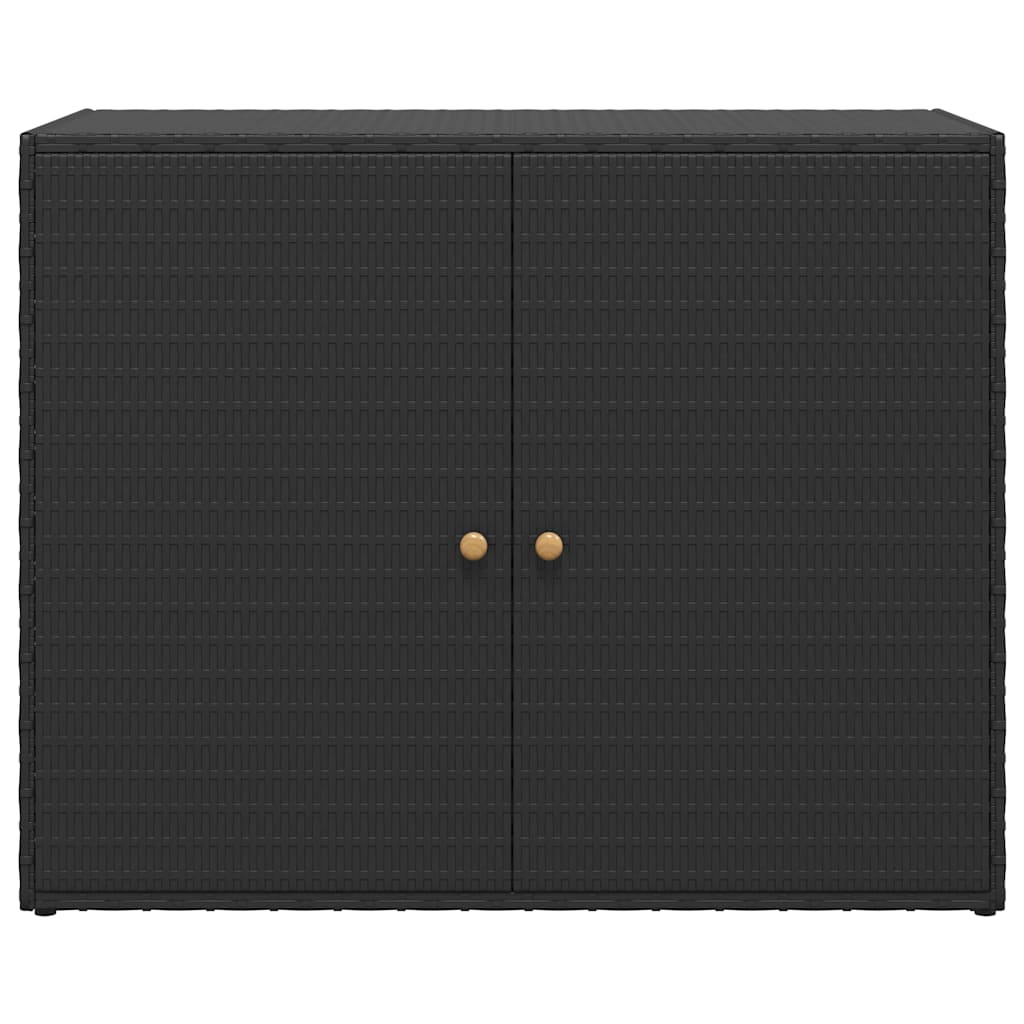 Poly Rattan Garden Storage Cabinet Black | HomeAndLiving