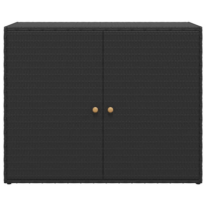 Poly Rattan Garden Storage Cabinet Black | HomeAndLiving
