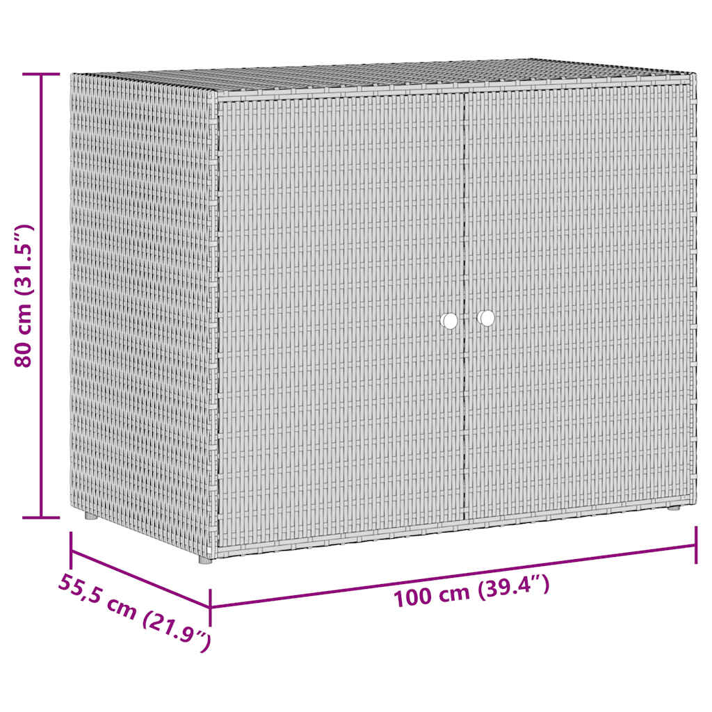 Poly Rattan Garden Storage Cabinet Black | HomeAndLiving