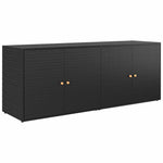 Outdoor Rattan Storage Cabinet 198cm Black | HomeAndLiving