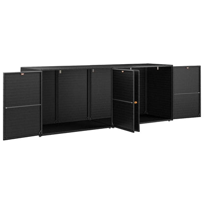 Outdoor Rattan Storage Cabinet 198cm Black | HomeAndLiving