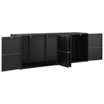 Outdoor Rattan Storage Cabinet 198cm Black | HomeAndLiving