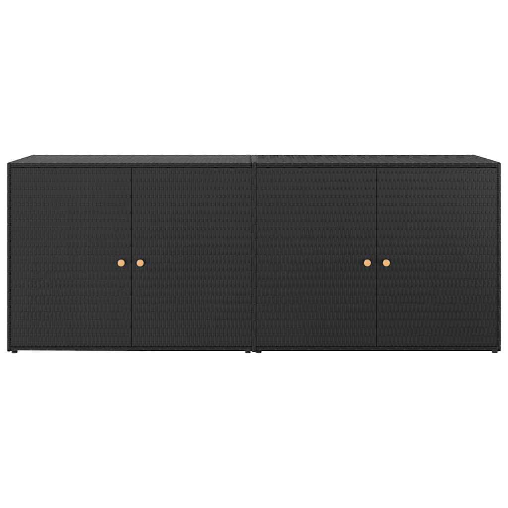 Outdoor Rattan Storage Cabinet 198cm Black | HomeAndLiving