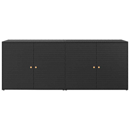 Outdoor Rattan Storage Cabinet 198cm Black | HomeAndLiving
