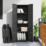 Garden Storage Cabinet Poly Rattan 180cm | HomeAndLiving