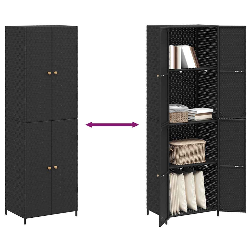 Garden Storage Cabinet Poly Rattan 180cm | HomeAndLiving