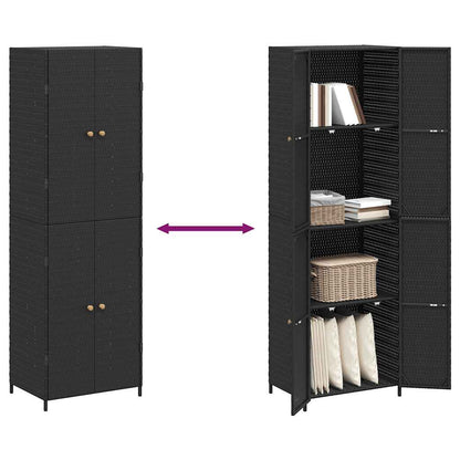 Garden Storage Cabinet Poly Rattan 180cm | HomeAndLiving