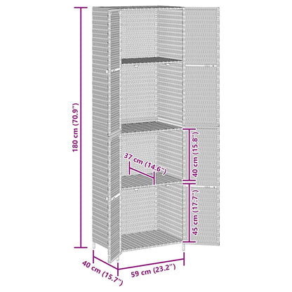 Garden Storage Cabinet Poly Rattan 180cm | HomeAndLiving