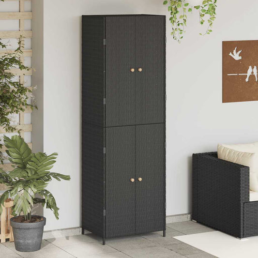 Garden Storage Cabinet Poly Rattan 180cm | HomeAndLiving