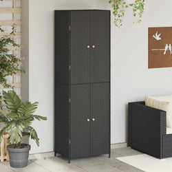 Garden Storage Cabinet Poly Rattan 180cm | HomeAndLiving